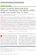 Cover page: Impact of Implicit Abdominal Aortic Aneurysm Screening in the Veterans Affairs Health Care System Over 10 Years.