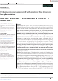 Cover page of Delivery outcomes associated with resolved first‐trimester low placentation