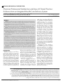 Cover page: Physician Professional Satisfaction and Area of Clinical Practice: Evidence from an Integrated Health Care Delivery System