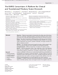 Cover page: The RAPID Consortium: A Platform for Clinical and Translational Pituitary Tumor Research