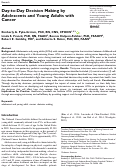 Cover page: Day-to-Day Decision Making by Adolescents and Young Adults with Cancer