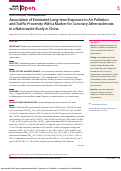 Cover page: Association of Estimated Long-term Exposure to Air Pollution and Traffic Proximity With a Marker for Coronary Atherosclerosis in a Nationwide Study in China