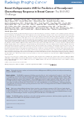 Cover page: Breast Multiparametric MRI for Prediction of Neoadjuvant Chemotherapy Response in Breast Cancer: The BMMR2 Challenge.