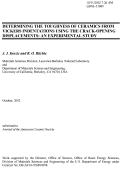 Cover page: Determining the toughness of ceramics from Vickers indentations using the crack-opening 
displacements: An experimental study