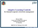 Cover page: Adaptive Learning Controls