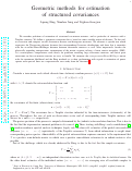 Cover page: Geometric methods for estimation of structured covariances