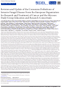 Cover page: Revision and Update of the Consensus Definitions of Invasive Fungal Disease From the European Organization for Research and Treatment of Cancer and the Mycoses Study Group Education and Research Consortium