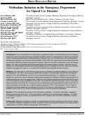 Cover page: Methadone Initiation in the Emergency Department for Opioid Use Disorder