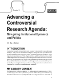 Cover page of Advancing a Controversial Research Agenda: Navigating Institutional Dynamics and Politics