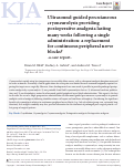 Cover page: Ultrasound-guided percutaneous cryoneurolysis providing postoperative analgesia lasting many weeks following a single administration: a replacement for continuous peripheral nerve blocks?: a case report