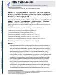 Cover page: Childhood unpredictability is associated with increased risk for long- and short-term depression and anhedonia symptoms following combat deployment.