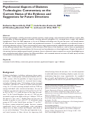 Cover page: Psychosocial Aspects of Diabetes Technologies: Commentary on the Current Status of the Evidence and Suggestions for Future Directions.