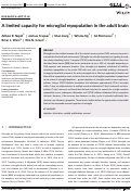 Cover page: A limited capacity for microglial repopulation in the adult brain