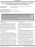 Cover page: Injuries Following Segway Personal Transporter Accidents: Case Report and Review of the Literature