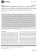 Cover page of Longitudinal neurocognitive trajectories in a large cohort of youth who use cannabis: combining self-report and toxicology