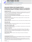 Cover page: Intervention Fidelity in Pain Pragmatic Trials for Nonpharmacologic Pain Management: Nuanced Considerations for Determining PRECIS-2 Flexibility in Delivery and Adherence.