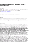 Cover page: On the Value of Shelf Reading: Exploring Methods Behind and Impact of Inventory Management