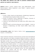 Cover page: The QuEST LAC network uses data to promote evidence-based policies for health in Latin America