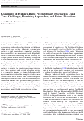 Cover page: Assessment of Evidence-Based Psychotherapy Practices in Usual Care: Challenges, Promising Approaches, and Future Directions