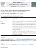 Cover page: Linkages between land-use change and groundwater management foster long-term resilience of water supply in California