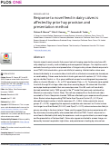 Cover page: Response to novel feed in dairy calves is affected by prior hay provision and presentation method