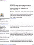 Cover page: Effects of the antidepressant medication duloxetine on brain metabolites in persistent depressive disorder: A randomized, controlled trial