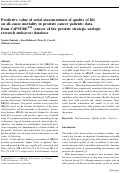 Cover page: Predictive value of serial measurements of quality of life on all-cause mortality in prostate cancer patients: data from CaPSURE™ (cancer of the prostate strategic urologic research endeavor) database