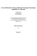 Cover page: Costs and Benefits of Energy Efficient Emerging Technologies Applicable in California