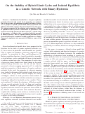 Cover page: On the Stability of Hybrid Limit Cycles and Isolated Equilibria in a Genetic Network with Binary Hysteresis
