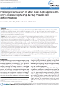 Cover page: Prolonged activation of S6K1 does not suppress IRS or PI-3 kinase signaling during muscle cell differentiation