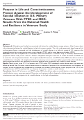 Cover page: Purpose in Life and Conscientiousness Protect Against the Development of Suicidal Ideation in U.S. Military Veterans With PTSD and MDD: Results From the National Health and Resilience in Veterans Study