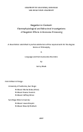 Cover page: Negation in context : electrophysiological and behavioral investigations of negation effects in discourse processing