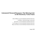 Cover page: Automated Demand Response: The Missing Link in the Electricity Value Chain