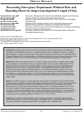 Cover page: Decreasing Emergency Department Walkout Rate and Boarding Hours by Improving Inpatient Length of Stay