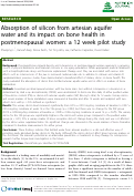 Cover page: Absorption of silicon from artesian aquifer water and its impact on bone health in postmenopausal women: a 12 week pilot study
