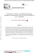 Cover page: Combination of inclusive and differential tt¯ charge asymmetry measurements using ATLAS and CMS data at s=7 and 8 TeV