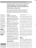 Cover page: High plasma leptin levels confer increased risk of atherosclerosis in women with systemic lupus erythematosus, and are associated with inflammatory oxidised lipids