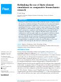 Cover page: Rethinking the use of finite element simulations in comparative biomechanics research