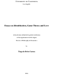 Cover page: Essays in Identification, Game Theory and Love