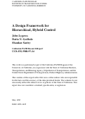 Cover page: A Design Framework For Hierarchical, Hybrid Control