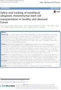 Cover page: Safety and tracking of intrathecal allogeneic mesenchymal stem cell transplantation in healthy and diseased horses