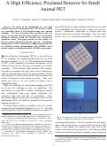 Cover page: A high efficiency pixelated detector for small animal PET