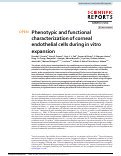 Cover page: Phenotypic and functional characterization of corneal endothelial cells during in vitro expansion