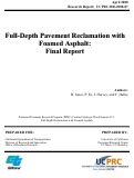 Cover page: Full-Depth Pavement Reclamation with Foamed Asphalt: Final Report