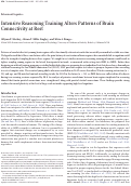 Cover page: Intensive Reasoning Training Alters Patterns of Brain Connectivity at Rest