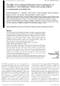 Cover page: The effect of providing lipid-based nutrient supplements on morbidity in rural Malawian infants and young children: a randomized controlled trial