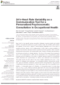 Cover page: 24 h-Heart Rate Variability as a Communication Tool for a Personalized Psychosomatic Consultation in Occupational Health.