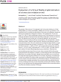 Cover page: Evaluation of a Virtual Reality implementation of a binocular imbalance test