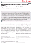 Cover page: National trends in musculoskeletal urgent care centers: Improved Medicaid access from 2019 to 2023.