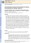 Cover page: Sex differences in objective measures of sleep in post‐traumatic stress disorder and healthy control subjects